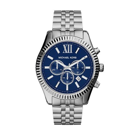 michael kors mens watch 3494 blue|Michael Kors Watch blue face.